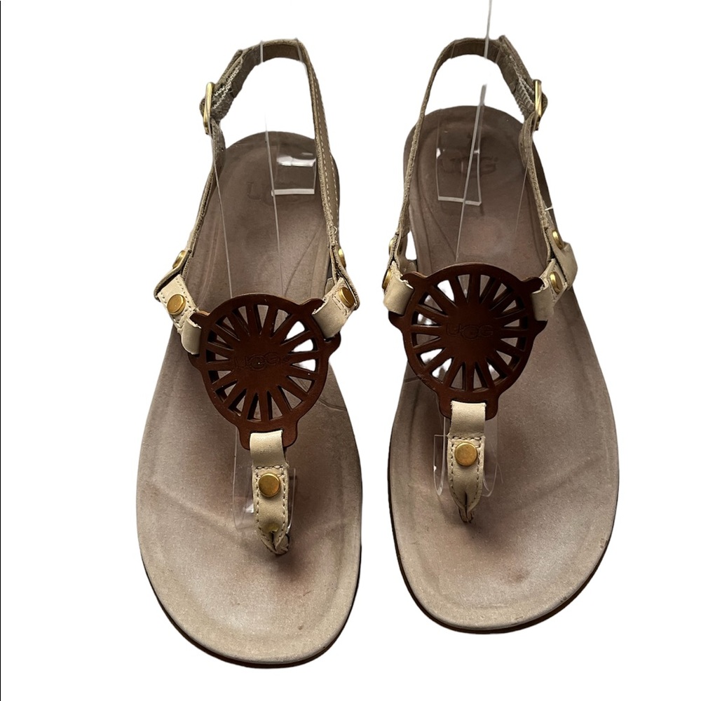 UGG AYDEN SANDAL IN IVORY LEATHER